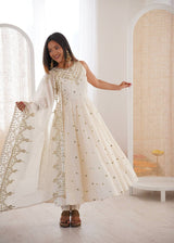 Roman Silk Party Wear Anarkali Gown Set