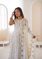 Roman Silk Party Wear Anarkali Gown Set