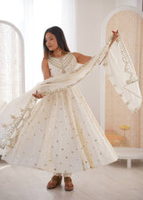 Roman Silk Party Wear Anarkali Gown Set