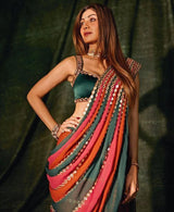 Heavy Faux Georgette Patta Print Saree