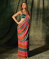 Heavy Faux Georgette Patta Print Saree