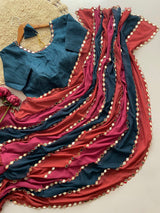 Heavy Faux Georgette Patta Print Saree