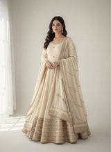 Chinon Silk Party Wear Anarkali Gown Set