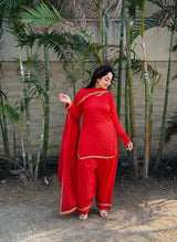 EID Special  Fendi Satin Silk Kurta Salwar Dupatta Set