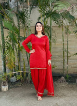 EID Special  Fendi Satin Silk Kurta Salwar Dupatta Set