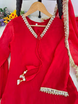 EID Special  Fendi Satin Silk Kurta Salwar Dupatta Set