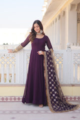 Faux Blooming Party Wear Gown Set