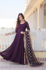 Faux Blooming Party Wear Gown Set