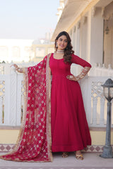 Faux Blooming Party Wear Gown Set