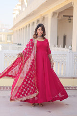 Faux Blooming Party Wear Gown Set