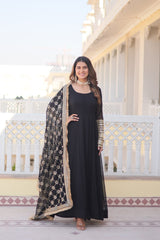 Faux Blooming Party Wear Gown Set