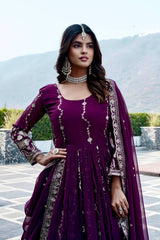 EID Special Fox Georgette Embroidered Gown Set