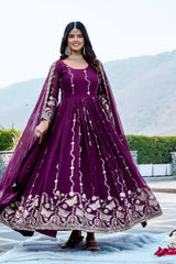 EID Special Fox Georgette Embroidered Gown Set