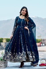 EID Special Fox Georgette Embroidered Gown Set