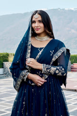 EID Special Fox Georgette Embroidered Gown Set