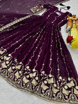 EID Special Fox Georgette Embroidered Gown Set