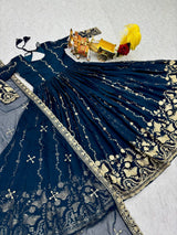 EID Special Fox Georgette Embroidered Gown Set
