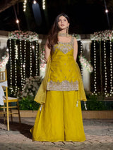 Heavy Two Tone Fandy Silk Sharara Set