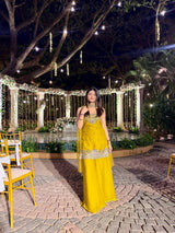 Heavy Two Tone Fandy Silk Sharara Set