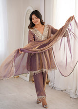 Fendy Mirror Work Kurti Pant Dupatta Set