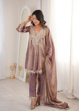 Fendy Mirror Work Kurti Pant Dupatta Set