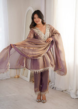 Fendy Mirror Work Kurti Pant Dupatta Set