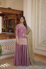 Faux Georgette Kurti Palazzo Set