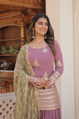 Faux Georgette Kurti Palazzo Set