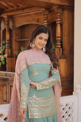 Faux Georgette Kurti Palazzo Set