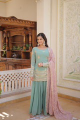 Faux Georgette Kurti Palazzo Set