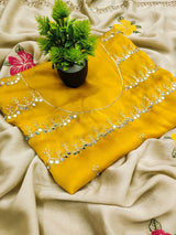 Viscose Rangoli Festival Wear Beige Saree