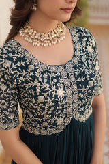 Faux Blooming Festival Wear Gown