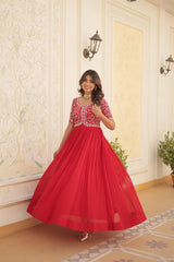 Faux Blooming Festival Wear Gown
