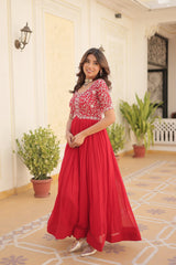 Faux Blooming Festival Wear Gown