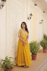 Faux Blooming Festival Wear Gown
