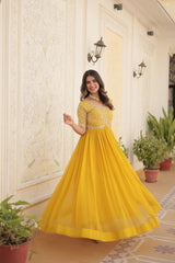 Faux Blooming Festival Wear Gown