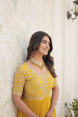 Faux Blooming Festival Wear Gown
