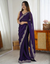 Purple Rangoli Party Wear Saree