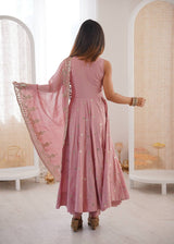 Roman Silk Party Wear Anarkali Gown Set