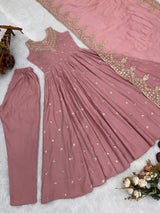 Roman Silk Party Wear Anarkali Gown Set