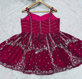 Faux Blooming Party Wear Kurta Sharara Set