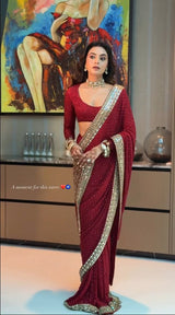Heavy Embroidered Georgette Party Wear Saree