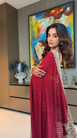 Heavy Embroidered Georgette Party Wear Saree