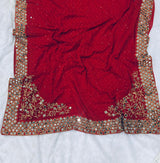 Heavy Embroidered Georgette Party Wear Saree