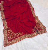 Heavy Embroidered Georgette Party Wear Saree