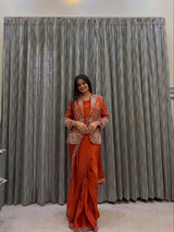 Designer Ready-to-Wear Saree with Embroidered Jacket