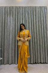 Designer Ready-to-Wear Saree with Embroidered Jacket