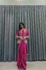 Designer Ready-to-Wear Saree with Embroidered Jacket