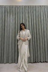 Designer Ready-to-Wear Saree with Embroidered Jacket