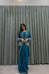 Designer Ready-to-Wear Saree with Embroidered Jacket